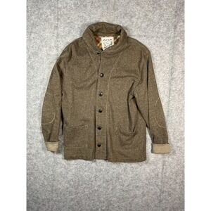 GRAYERS L/G Shawl Collar Knit Button Up Cardigan Jacket Mens Brown Textured
